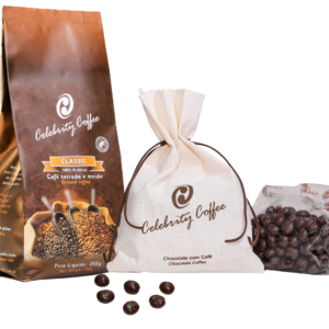 <b>CLASSIC</b> | Caf&eacute; Especial Torrado e Mo&iacute;do 250g + Gr&atilde;os de Caf&eacute; com Chocolate
