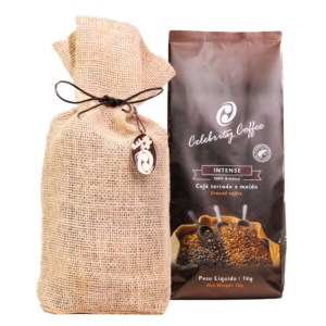 Caf&eacute; Especial Torrado e Mo&iacute;do 1kg | <b>INTENSE</b> | Embalagem Juta